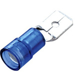 RS PRO Blue Insulated Male Spade Connector, Tab, 0.8 x 6.35mm Tab Size, 1.5mm² to 2.5mm²