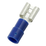 RS PRO Blue Insulated Female Spade Connector, Receptacle, 6.35 x 0.8mm Tab Size, 1.5mm² to 2.5mm²
