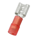 RS PRO Red Insulated Female Spade Connector, Receptacle, 6.35 x 0.8mm Tab Size, 0.5mm² to 1.5mm²