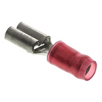 TE Connectivity PIDG FASTON .197 Red Insulated Female Spade Connector, Receptacle, 5 x 0.8mm Tab Size, 0.3mm² to 1mm²