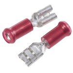 TE Connectivity PIDG FASTON .187 Red Insulated Female Spade Connector, Receptacle, 4.8 x 0.5mm Tab Size, 0.3mm² to
