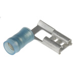 TE Connectivity PIDG FASTON .250 Blue Insulated Female Spade Connector, Flag Terminal, 6.35 x 0.81mm Tab Size, 1.2mm²