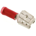 TE Connectivity PIDG FASTON .250 Red Insulated Female Spade Connector, Piggyback Terminal, 6.35 x 0.81mm Tab Size,