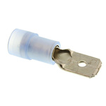 TE Connectivity PIDG FASTON .250 Blue Insulated Male Spade Connector, Tab, 6.35 x 0.81mm Tab Size