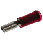 TE Connectivity PIDG FASTON .110 Red Insulated Female Spade Connector, Receptacle, 2.79 x 0.3mm Tab Size, 0.3mm² to