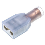 TE Connectivity PIDG FASTON .250 Blue Insulated Female Spade Connector, Receptacle, 6.35 x 0.81mm Tab Size, 1mm² to 2mm²