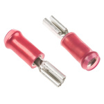 TE Connectivity PIDG FASTON .110 Red Insulated Female Spade Connector, Receptacle, 2.79 x 0.79mm Tab Size, 0.3mm² to