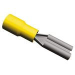 TE Connectivity PIDG FASTON .110 Yellow Insulated Female Spade Connector, Receptacle, 2.79 x 0.79mm Tab Size, 0.1mm² to