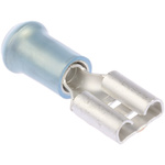 TE Connectivity PIDG FASTON .250 Blue Insulated Female Spade Connector, Receptacle, 6.35 x 0.81mm Tab Size, 1mm² to