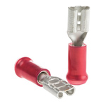 TE Connectivity PIDG FASTON .187 Red Insulated Female Spade Connector, Receptacle, 4.8 x 0.8mm Tab Size, 0.3mm² to