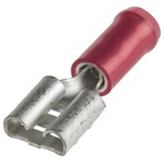 TE Connectivity PIDG FASTON .250 Red Insulated Female Spade Connector, Receptacle, 6.35 x 0.81mm Tab Size, 0.3mm² to
