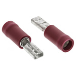 JST FVDDF Red Insulated Female Spade Connector, Receptacle, 2.79 x 0.5mm Tab Size, 0.25mm² to 1.65mm²