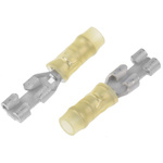 TE Connectivity PIDG FASTON .110 Yellow Insulated Female Spade Connector, Receptacle, 2.79 x 0.51mm Tab Size, 0.1mm² to