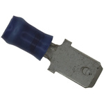 TE Connectivity PIDG FASTON .250 Blue Insulated Male Spade Connector, Tab, 6.35 x 0.81mm Tab Size, 1.25mm² to 2mm²