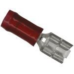 TE Connectivity PIDG FASTON .187 Red Insulated Female Spade Connector, Receptacle, 4.75 x 0.81mm Tab Size, 0.3mm² to