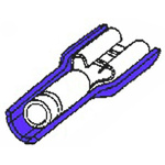 Molex Avikrimp 19002 Blue Insulated Female Spade Connector, Receptacle, 2.79 x 0.81mm Tab Size, 1.3mm² to 2mm²