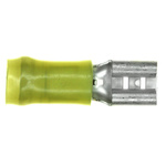 TE Connectivity PIDG FASTON .250 Yellow Insulated Female Spade Connector, Receptacle, 0.3 x 0.032in Tab Size, 3mm² to