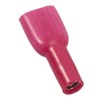 MECATRACTION S Red Insulated Female Spade Connector, Receptacle, 6.35 x 0.81mm Tab Size