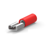 TE Connectivity, PIDG Receptacle Crimp Quick Disconnect Terminal, Red, Insulated, Tin 0.3 → 1.5 mm²
