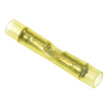 TE Connectivity, PIDG Butt Splice Connector, Yellow, Insulated, Tin 26 → 22 AWG