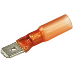 TE Connectivity DuraSeal Red Insulated Male Spade Connector, Tab, 6.35 x 0.8mm Tab Size, 0.5mm² to 1mm²