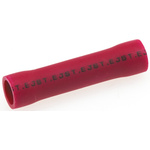 JST, FVC Butt Splice Connector, Red, Insulated 22 → 16 AWG