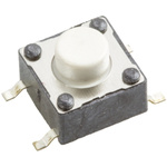 White Tactile Switch, Single Pole Single Throw (SPST) 50 mA @ 12 V dc 1.6mm Surface Mount