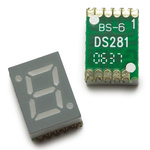 HDSM-281C Broadcom 7-Segment LED Display, CA Red 7.5 mcd RH DP 7mm