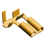 TE Connectivity FASTON .250 Yellow Uninsulated Female Spade Connector, Flag Terminal, 6.35 x 0.81mm Tab Size, 0.8mm² to