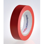 HellermannTyton HelaTape Flex Red Electrical Tape, 15mm x 10m