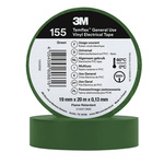 3M Temflex 155 Green Vinyl Electrical Tape, 19mm x 20m