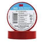 3M Temflex 165 Red Vinyl Electrical Tape, 15mm x 10m