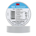 3M Temflex 165 White Vinyl Electrical Tape, 15mm x 10m