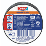 Tesa Black PVC Electrical Insulation Tape, 15mm x 10m