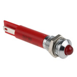 RS PRO Red Panel Mount Indicator, 24V dc, 8mm Mounting Hole Size, Solder Tab Termination