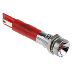 RS PRO Red Panel Mount Indicator, 24V dc, 8mm Mounting Hole Size, Solder Tab Termination