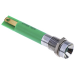 RS PRO Green Panel Mount Indicator, 24V dc, 8mm Mounting Hole Size, Solder Tab Termination, IP40