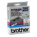 Brother Black on Clear Label Printer Tape, 12 mm Width, 15 m Length