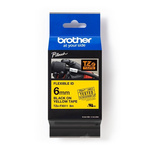 Brother Black on Yellow Label Printer Tape, 6 mm Width, 8 m Length
