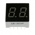 LB-302VP ROHM 2 Digit LED LED Display, CC Red 6.3 mcd RH DP 7.6mm