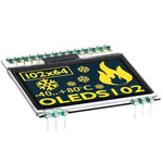 Display Visions 1.7in Yellow Passive matrix OLED Display 102 x 64pixels Graphics I2C, SPI Interface