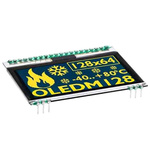 Display Visions 2.3in Yellow Passive matrix OLED Display 128 x 64pixels Graphics I2C, SPI Interface