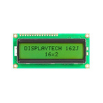 Displaytech 162J BC BW 162J Alphanumeric LCD Display, Yellow-Green on, 2 Rows by 16 Characters, Transflective