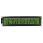 Powertip PC2002LRS-B Alphanumeric LCD Display, 2 Rows by 20 Characters, Transflective