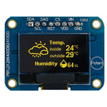 Midas 0.96in Yellow Passive matrix OLED Display 128 x 64pixels COB I2C Interface