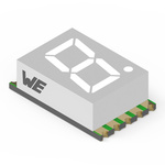 157121S12800 Wurth Elektronik 7-Segment LED Display, CA Super Red 38 mcd RH DP 10mm