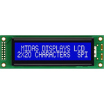Midas MC22005A6W-BNMLWS-V2 Alphanumeric LCD Alphanumeric Display, 2 Rows by 20 Characters