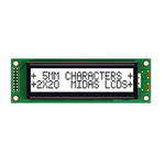 Midas MC22005A6W-FPTLWI-V2 Alphanumeric LCD Alphanumeric Display, 2 Rows by 20 Characters