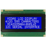 Midas MC42005A6W-BNMLWI-V2 Alphanumeric LCD Alphanumeric Display, 4 Rows by 20 Characters