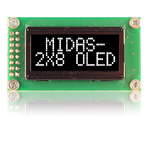 Midas 3.67in White Passive matrix OLED Display COB Parallel Interface